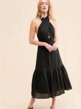 Little Lies Amelie Halter Linen Dress